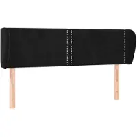 vidaXL Tête de lit avec oreilles noir 147x23x78/88 cm velours