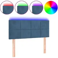 vidaXL Tête de lit LED bleu foncé 80x5x78/88 cm velours