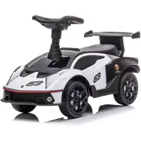 Vrooomy Voiture à pousser Lamborghini pour enfants (1 à 3 ans) – Sous licence officielle, avec klaxon, compartiment de rangement et protection anti-basculement – Voiture à pousser pour enfants – Blanche