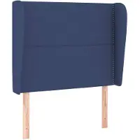 vidaXL Tête de lit avec oreilles bleu 103x23x118/128 cm Tissu