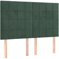 vidaXL Têtes de lit 4 pcs. Vert foncé 72x5x78/88 cm velours