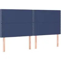 vidaXL Têtes de lit 4 pcs. Bleu 100x5x78/88 cm Tissu