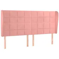 vidaXL Tête de lit avec oreilles rose 163x23x118/128 cm velours