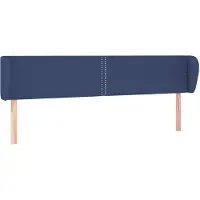 vidaXL Tête de lit avec oreilles bleu 203x23x78/88 cm Tissu