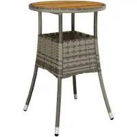 vidaXL Table de jardin Ã60x75 cm acacia et poly rotin gris