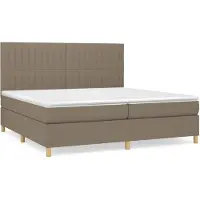 vidaXL Lit boxspring avec matelas Taupe 200x200 cm Tissu
