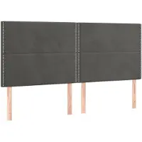 vidaXL Têtes de lit 4 pcs. Gris foncé 80x5x78/88 cm velours