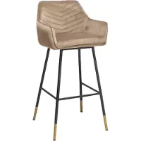 Naber GmbH (Tablon) Bronx71 Tabouret de bar en velours Fiona 65 - 78 cm taupe