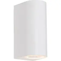 QAZQA Applique murale extérieure moderne en plastique blanc ovale 2 lumières - Baleno