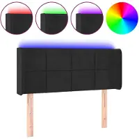 vidaXL LED Tête de lit noir 83x16x78/88 cm velours
