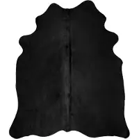 vidaXL Tapis en peau de vache véritable noir 180x220 cm