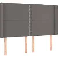 vidaXL Tête de lit avec oreilles Gris 147x16x118/128 cm Similicuir