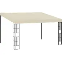 vidaXL Pavillon mural 3 x 4 m Tissu blanc crème
