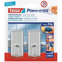 TESA Powerstrips crochets Large, classique, chrome