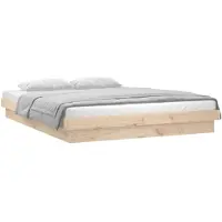 vidaXL Lit en bois massif avec LED 160x200 cm