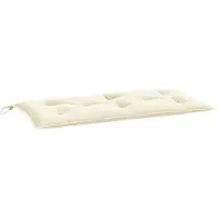 vidaXL Coussin pour banc de jardin blanc crème 110x50x7 cm tissu Oxford