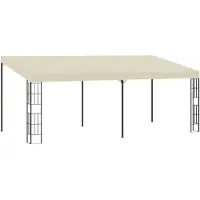 vidaXL Pavillon mural 3 x 6 m Tissu blanc crème