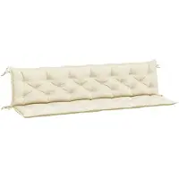 vidaXL Coussins de banc de jardin lot de 2 blanc crème tissu Oxford