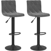 vidaXL Tabouret de bar 2 pcs. Velours gris foncé
