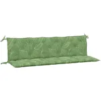 vidaXL Coussins de banc jardin lot de 2 motif de feuilles tissu Oxford