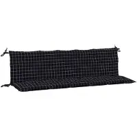 vidaXL Coussins de banc de jardin lot de 2 motif à carreaux noir