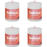 Bolsius Bougies pilier rustiques Shine 4 pcs 80x68 mm Blanc nuageux