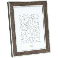 Deknudt Cadre photo en bois de couleur marron foncé avec bordure argentée 15x15 S40JE3