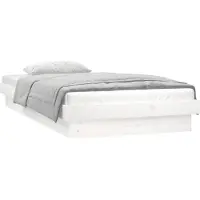 vidaXL Lit en bois massif avec LED blanc 90x200 cm