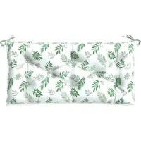 vidaXL Coussin De Banc De Jardin Motif De Feuilles 110x50x7 Cm Tissu