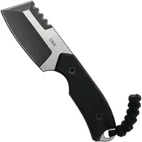 CRKT CR-4036 Razel Compact Silver, couteau polyvalent de 5,9 cm, noir, manche en G10, étui en thermoplastique