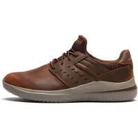 SKECHERS Homme Delson 3.0 Ezra Basket, Cuir Marron foncé, 41.5 EU