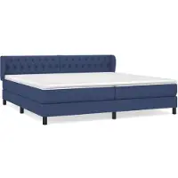 vidaXL Lit boxspring avec matelas bleu 200x200 cm Tissu