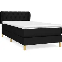 vidaXL Lit boxspring avec matelas noir 80x200 cm tissu