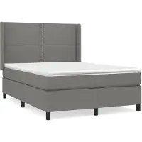 vidaXL Lit boxspring avec matelas gris foncé 140x190 cm Tissu