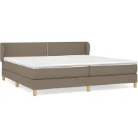 vidaXL Lit boxspring avec matelas Taupe 200x200 cm Tissu