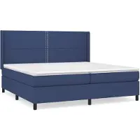 vidaXL Lit boxspring avec matelas bleu 200x200 cm Tissu