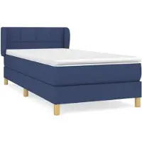 vidaXL Lit boxspring avec matelas bleu 80x200 cm Tissu