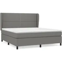 vidaXL Lit boxspring avec matelas gris foncé 180x200 cm Tissu