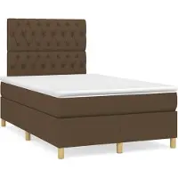 vidaXL Lit boxspring avec matelas brun foncé 120x200 cm Tissu