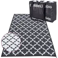 GADGY Buitenkleed Vloerkleed XL - 230x160 cm - Campingkleed - Picknickkleed - Tuintapijt - Buitentapijt - Balkon Kleed - Omkeerbaar - Incl. Draagtas - Tuindecoratie Zomer 2024