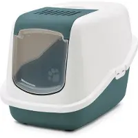 Savic Katzentoil Nestor Gris Foncé/Blanc (Bac à litière fermé)