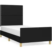 vidaXL Cadre de lit sans matelas noir 100x200 cm Tissu