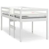 vidaXL Lit surélevé blanc 90x200 cm pin massif