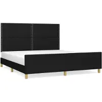 vidaXL Cadre de lit sans matelas noir 180x200 cm Tissu