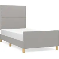 vidaXL Cadre de lit sans matelas gris clair 90x200 cm Tissu