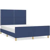 vidaXL Cadre de lit sans matelas bleu 140x200 cm Tissu