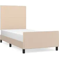 vidaXL Cadre de lit avec tête de lit cappuccino brun 90x200 cm similicuir