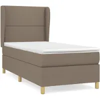 vidaXL Lit boxspring avec matelas Taupe 90x200 cm Tissu