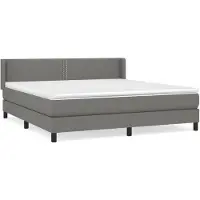 vidaXL Lit boxspring avec matelas gris foncé 180x200 cm Tissu