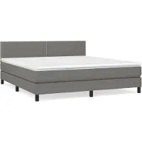 vidaXL Lit boxspring avec matelas gris foncé 180x200 cm Tissu